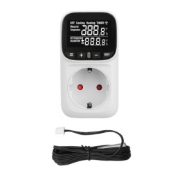 Priza termostat WiFi SINOTIMER STC-916W-EU, 16A, 230V, control temperatura incalzire/racire, senzor extern, timer, aplicatie